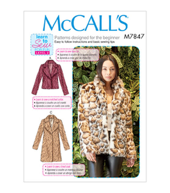 McCall's M7847 Size XS to XL Misses Coats Sewing Pattern