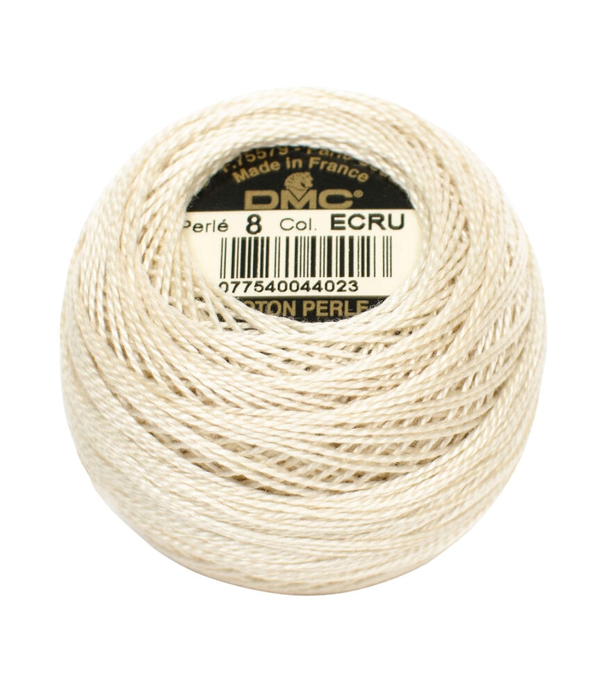 DMC 87yd Pearl Size 8 Cotton Balls Thread, Ecru, swatch, image 1