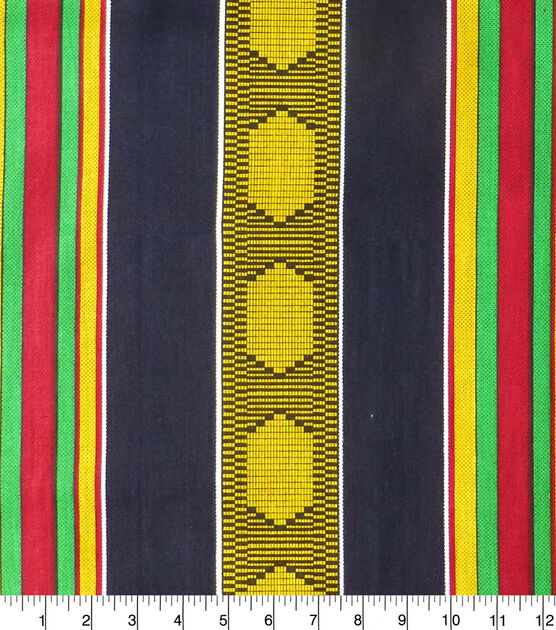 Multicolor Stripes Global Print Cotton Shirting Fabric
