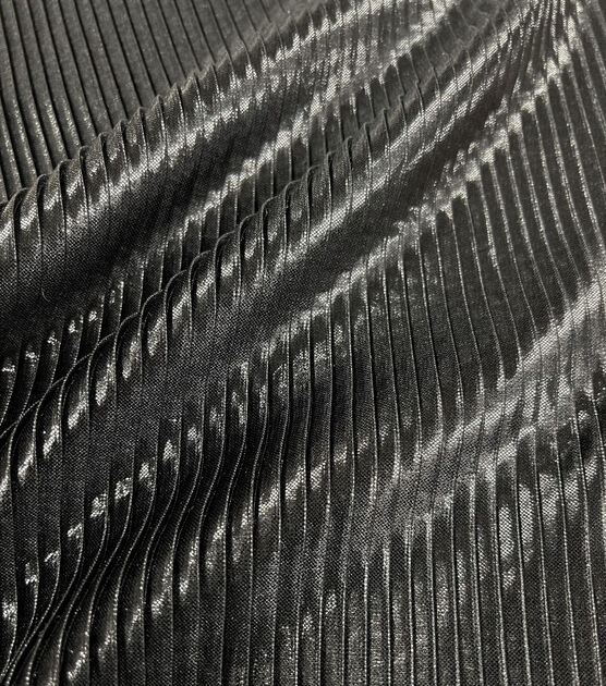 Silky Pleated Poly Black Satin Fabric | JOANN