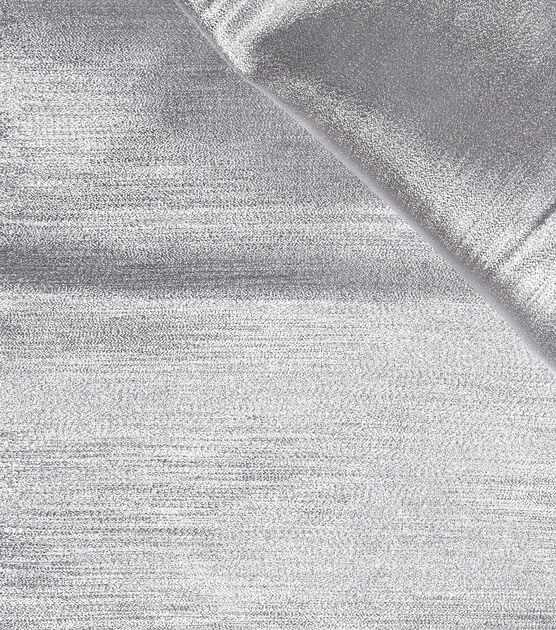 Silver & White Metallic Crepe Fabric, , hi-res, image 3