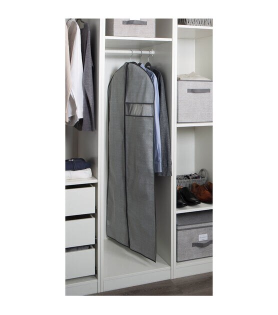 Simplify 24" x 53" Gray Dress Garment Bag, , hi-res, image 3