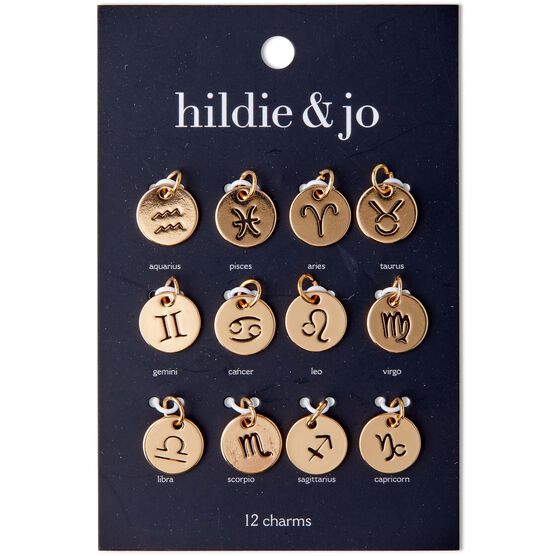 Gold Zodiac Charms, Astrology Charms, Zodiac Necklace Charms, 12 Zodiac Charms for Jewelry Making Supply,ZODIAC-15