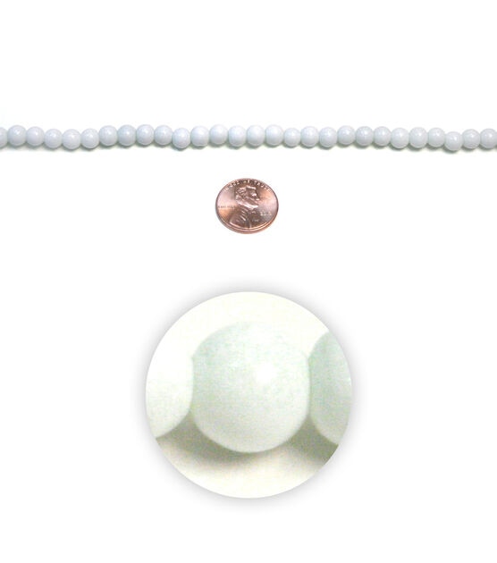 White Small Round Glass Strung Beads by hildie & jo