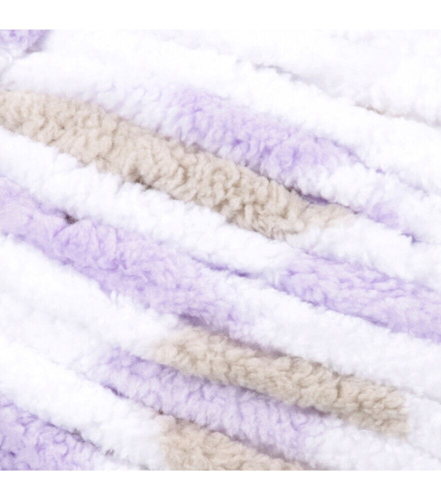Bernat Baby Blanket 220yds Super Bulky Polyester Variegated Yarn, Little Lilac Dove, swatch, image 11