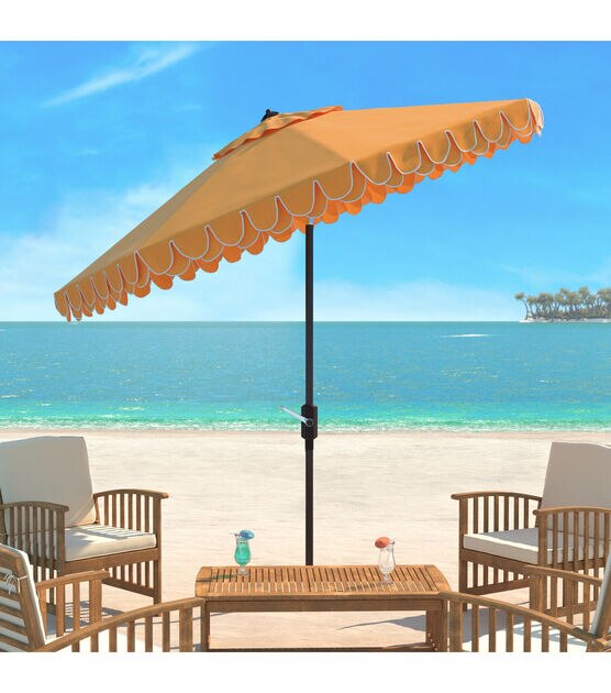 Safavieh 9' UV Resistant Yello & White Elegant Auto Tilt Patio Umbrella, , hi-res, image 3