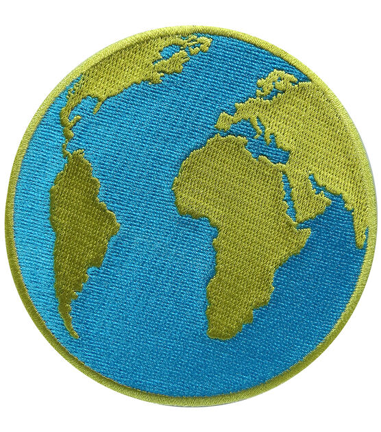 Simplicity Embroidered Globe Iron On Patch, , hi-res, image 2