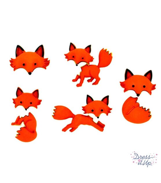 Dress It Up 5ct Animal Out Foxed Novelty Buttons