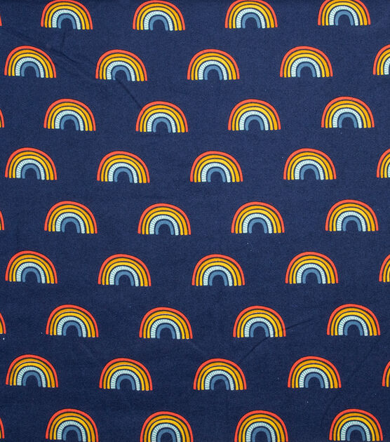 POP! Super Snuggle Rainbow On Blue Flannel Fabric, , hi-res, image 2