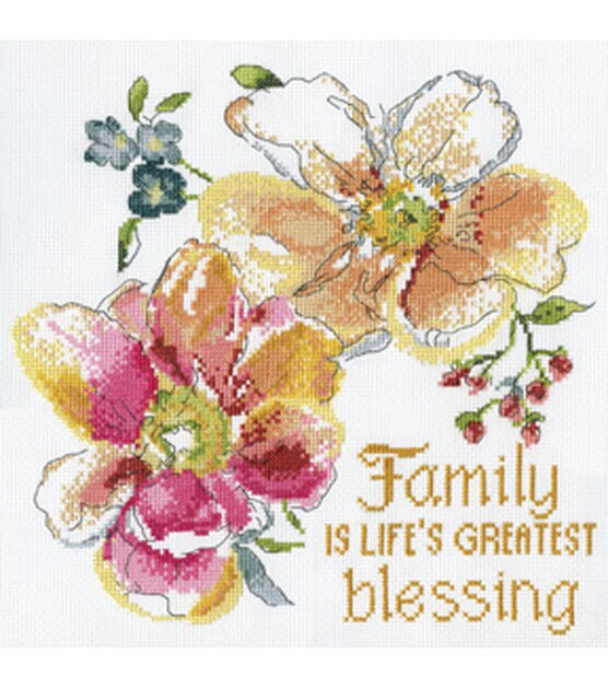 Design Works 10" Family Blessings Counted Cross Stitch Kit, , hi-res, image 3