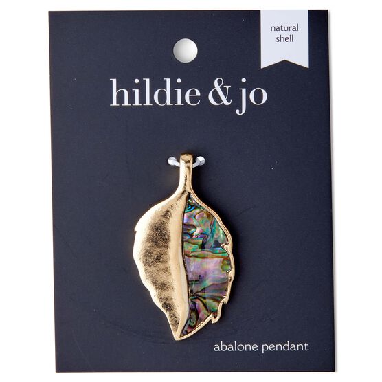 1" x 2" Natural Abalone Shell Leaf Pendant by hildie & jo