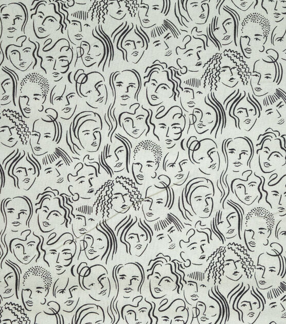 Beautiful Faces Neutral Novelty Cotton Fabric