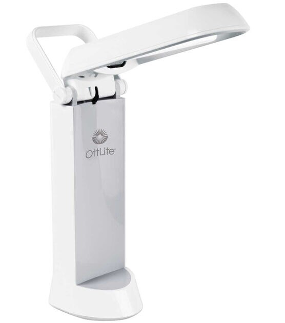 OttLite 12" White Folding Portable Task Lamp