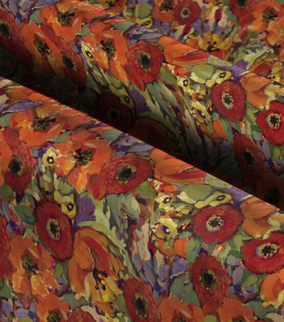 Rainbow Floral Workshop Muted Premium Cotton Fabric, , hi-res, image 3