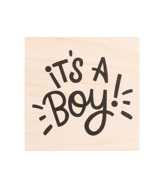 American Crafts Wooden Stamp It's a Boy