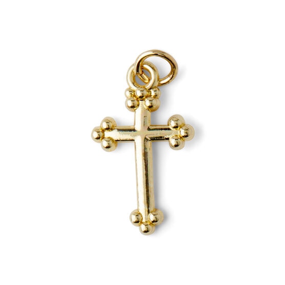 1" x 0.5" Gold Cross Charm by hildie & jo, , hi-res, image 2