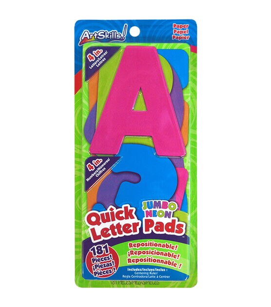 ArtSkills Quick Letter & Number Pads, Assorted Colors