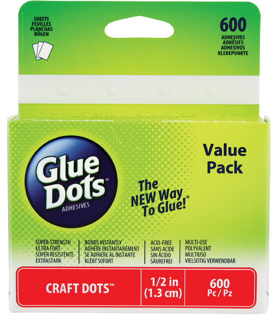 Glue Dots Craft Glue Dots Value Pack, 600 Clear Dots