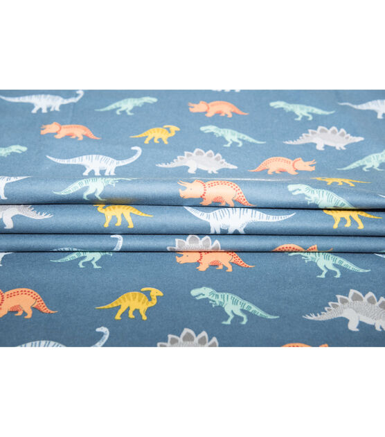 POP! Super Snuggle Dino Blue Flannel Fabric, , hi-res, image 4