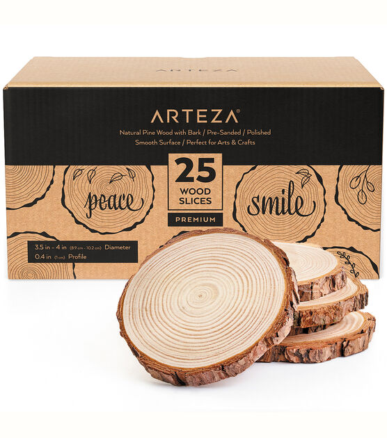 Arteza Wood Cutout Slices 4'' 25pk