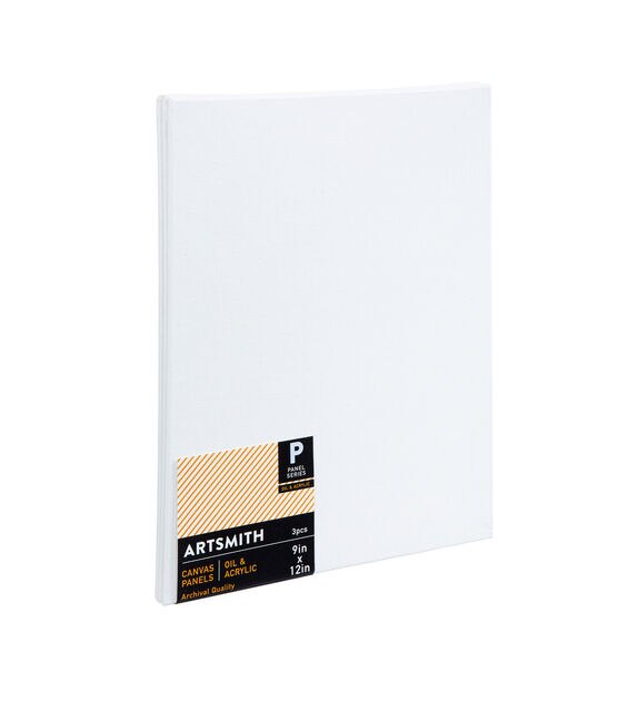 9" x 12" Panel Series Cotton Canvas 3pk by Artsmith