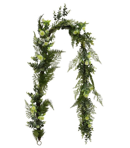 72" Spring Thistle & Eucalyptus Garland by Bloom Room