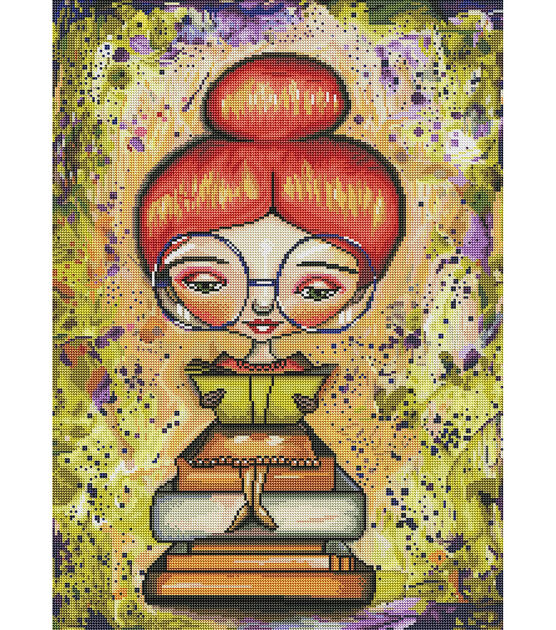 Diamond Art Club 20" x 28" Bookworm Girl Painting Kit, , hi-res, image 2