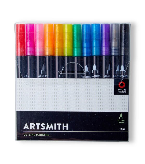 12ct Rainbow Outline Markers by Artsmith