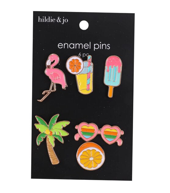 6ct Summer Flamingo & Sunglasses Enamel Pins by hildie & jo