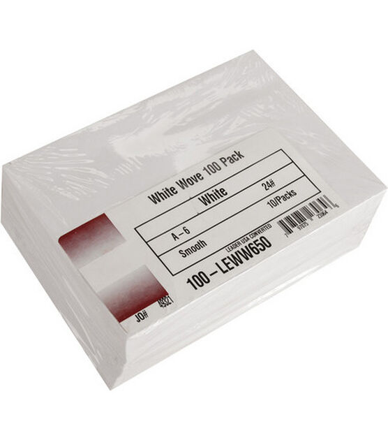 Leader A6 Envelopes (4.75"X6.5") 100 Pkg White