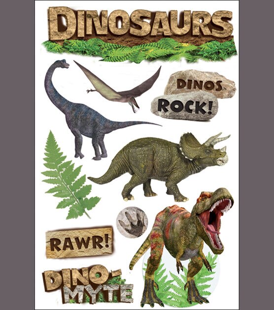 Paper House 3 D Sticker Dinosaurs