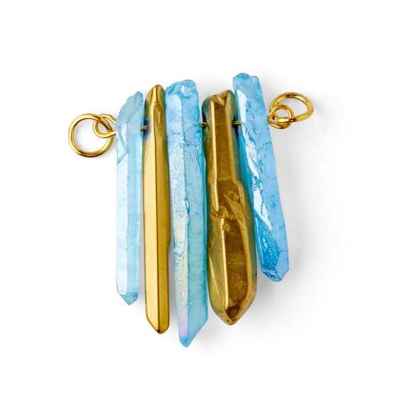 Gold & Blue Stone Pendant by hildie & jo, , hi-res, image 2
