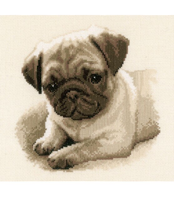 Vervaco 8.5" Pug Dog Counted Cross Stitch Kit, , hi-res, image 3