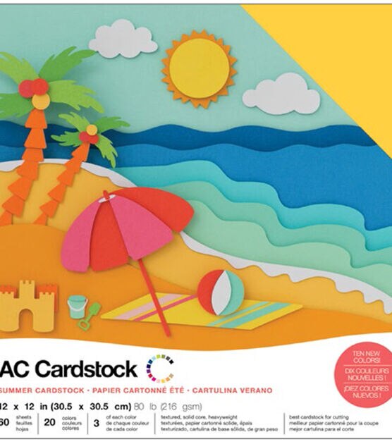 American Crafts Variety Cardstock Pack 12"X12" Summer
