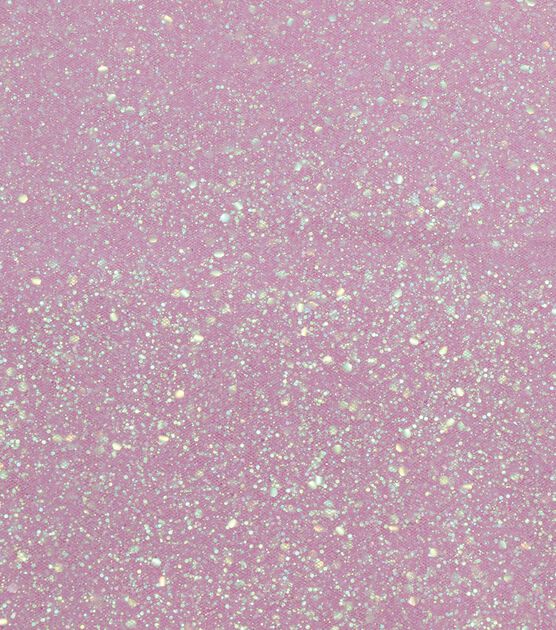 Dazzling Candy Pink Glitter Glued Stiff Tulle Fabric