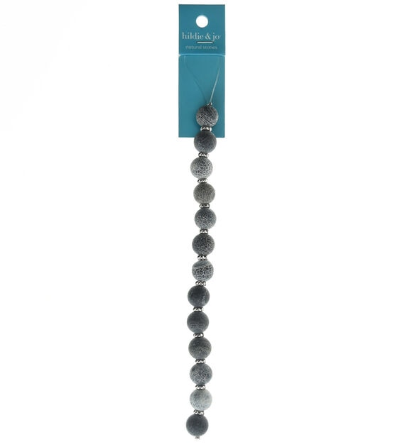 7" Gray Agate Stone Strung Beads by hildie & jo