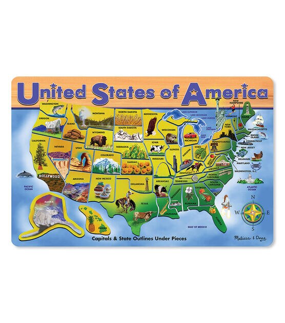 Melissa & Doug 12" x 16" USA Map Puzzle 45pc