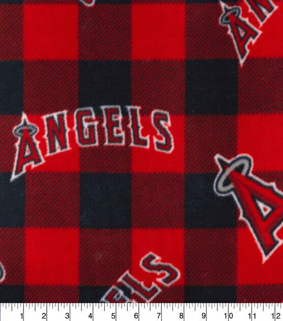 Fabric Traditions Los Angeles Angels Fleece Fabric Buffalo Check