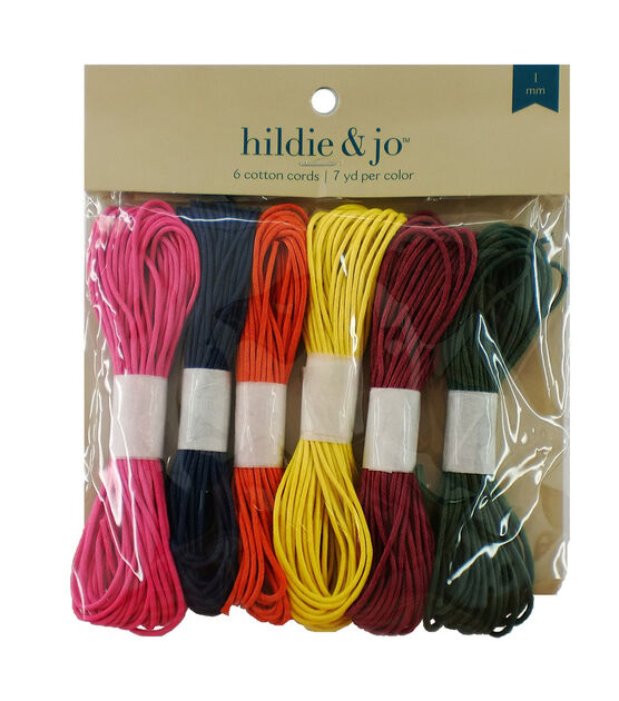 7yds Multicolor Cotton Cords 6ct by hildie & jo
