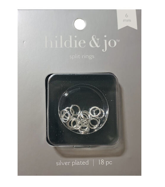 6mm Sterling Silver Plated Split Rings 18pk by hildie & jo