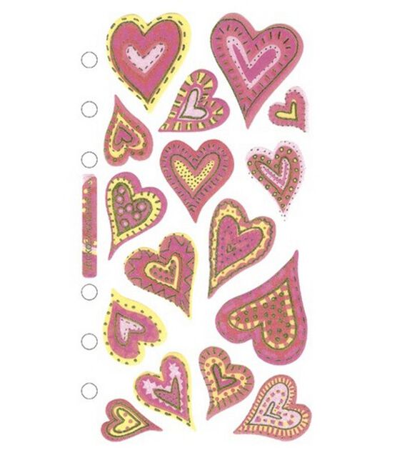 Sticko Vellum Stickers Expressive Hearts
