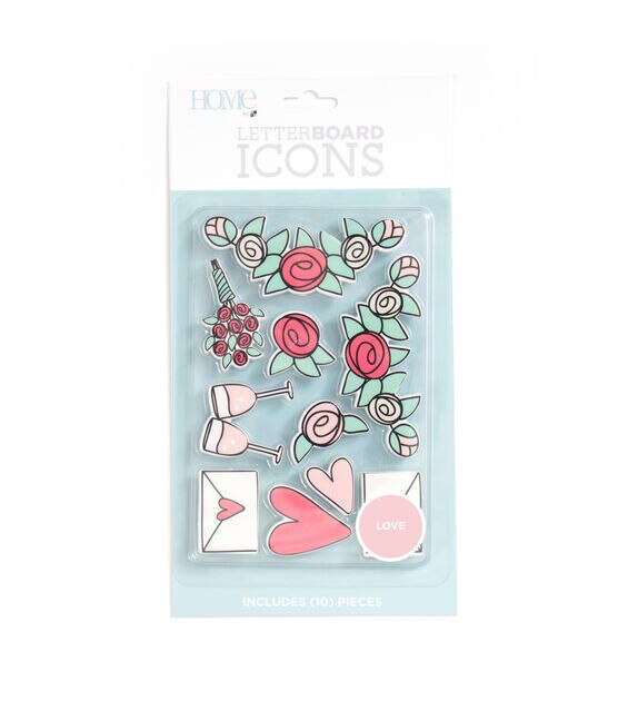 DCWV Home 10 Pack Letter Board Icons Love