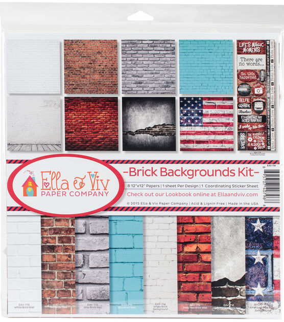 Ella & Viv Collection Kit 12"X12" Brick Backgrounds