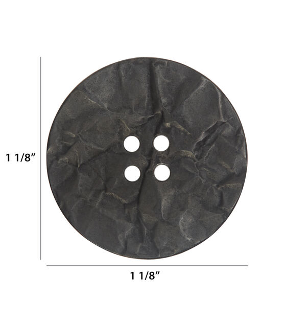 La Mode 1 1/8" Black Textured Metal 4 Hole Buttons 2pk, , hi-res, image 4