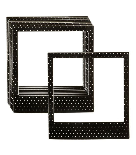 8pk Polka Dots on Black Die Cut Cardstock Photo Frames by Park Lane, , hi-res, image 2