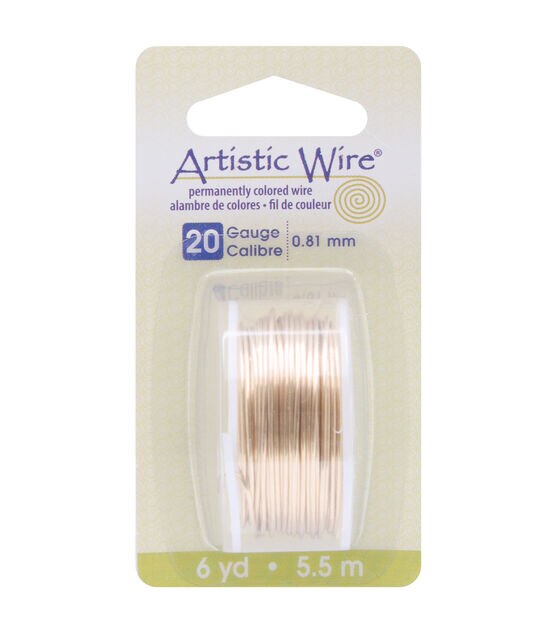 Artistic Wire Dispenser 6 Yards Pkg Brass 20 Gauge