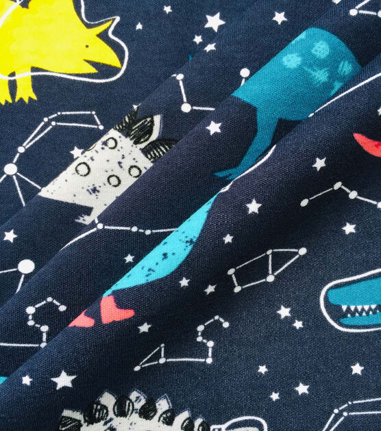 Space Dinosaur Interlock Knit Fabric by POP!, , hi-res, image 4