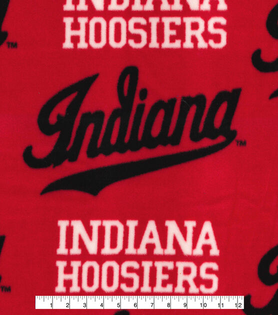 Fabric Traditions Indiana Hoosiers Fleece Fabric Red
