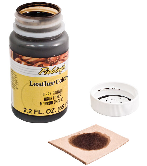 Realeather Fiebing's 2.2 fl. oz LeatherColors Leathercraft Dye Dark Brown, , hi-res, image 2