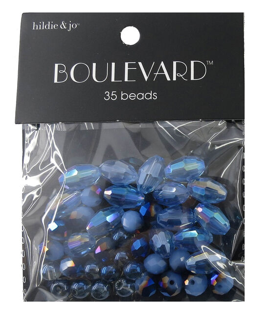35pc Blue Mixed Glass Beads by hildie & jo